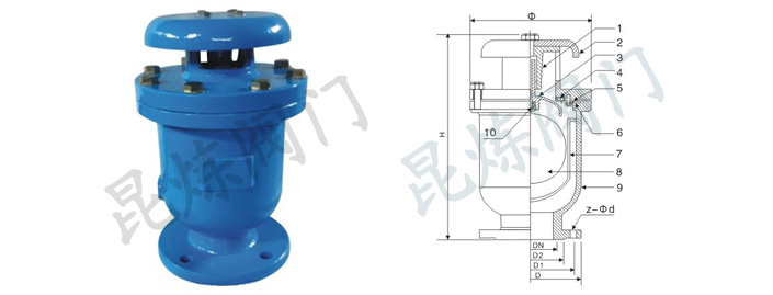 CARX新型復(fù)合式排氣閥結(jié)構(gòu)圖- 上海昆煉閥門制造有限公司 CARX新型復(fù)合式排氣閥結(jié)構(gòu)圖- 上海昆煉閥門制造有限公司