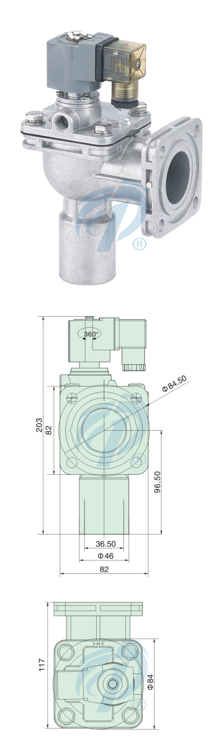 KLG-Z-25FS直角法蘭式噴吹閥尺寸規(guī)格